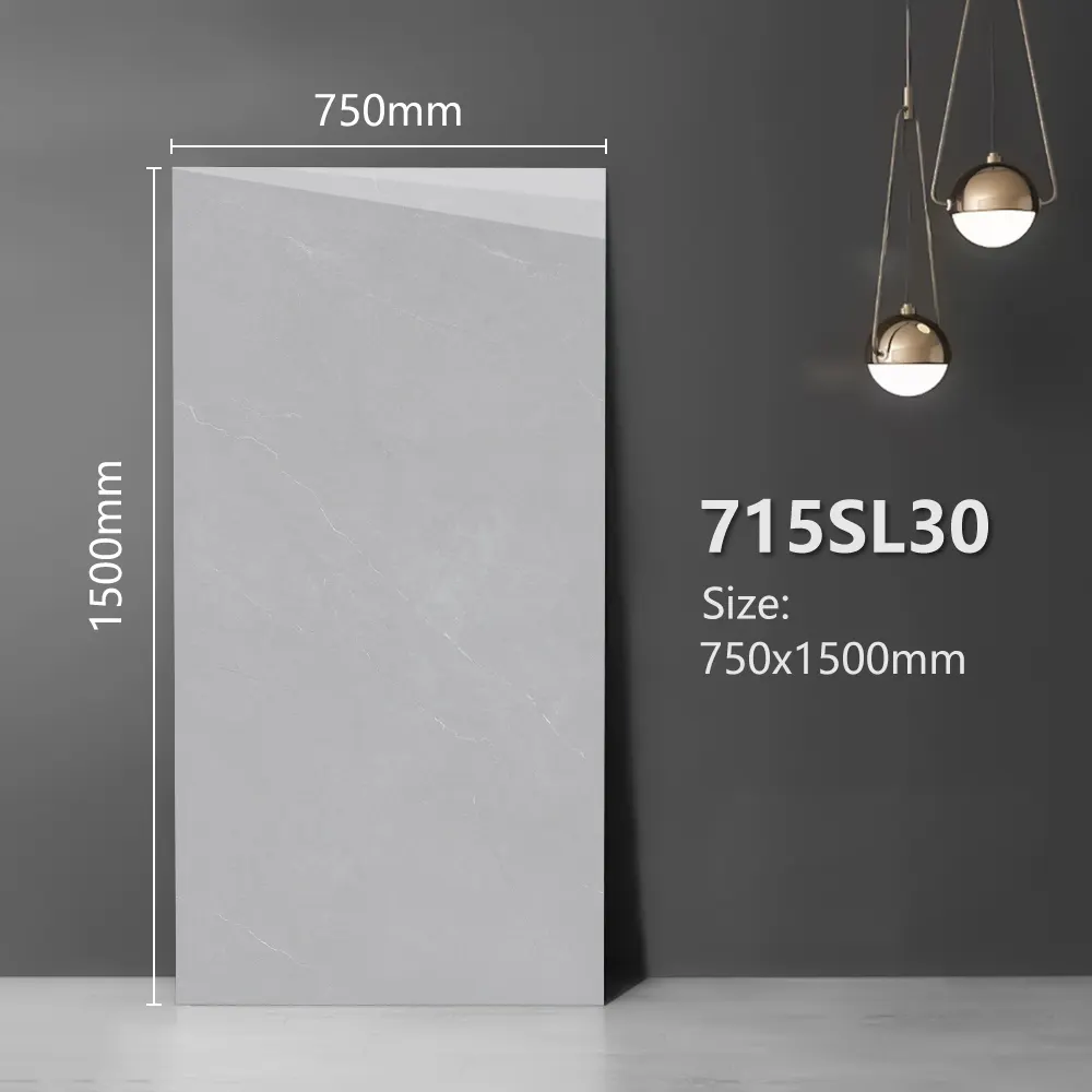 Marble-Look Polished Porcelain Floor Tile 750x1500mm