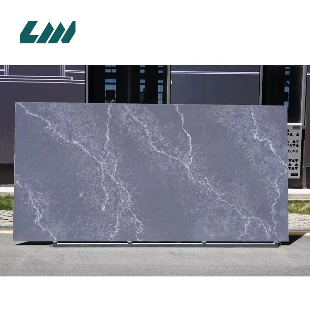 Jade-Look Black Engineered Quartz Slab 3200x1600mm
