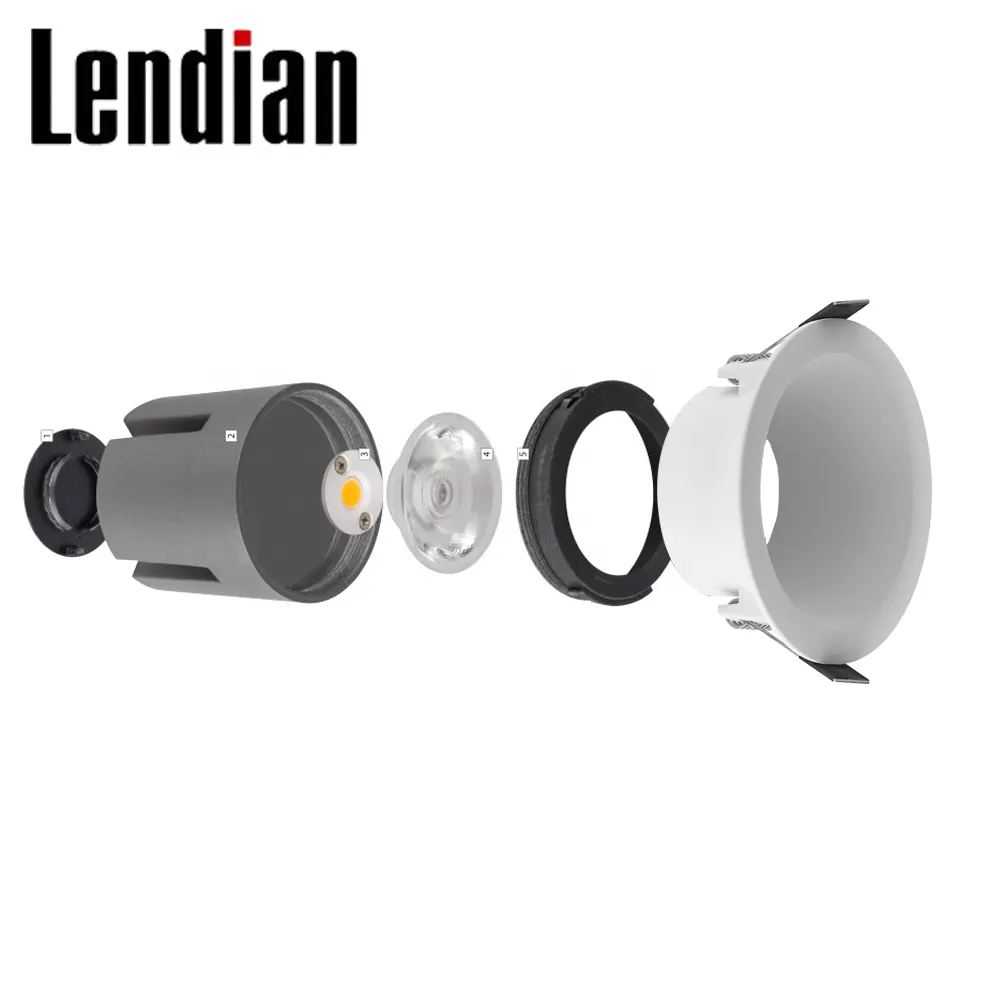 Anti-Glare Adjustable Dimmable Recessed COB LED Downlight Black 30W