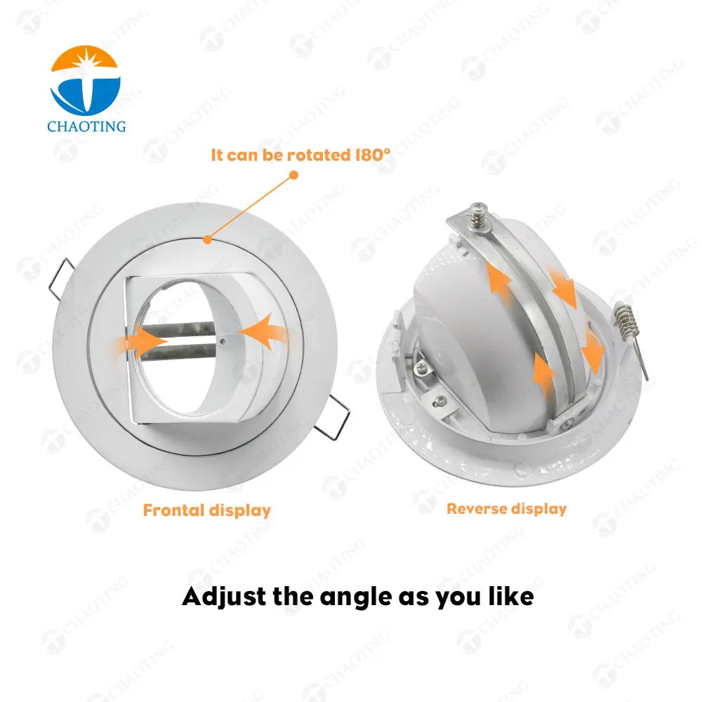 Adjustable Recessed Aluminum Downlight Housing Black/White GU10