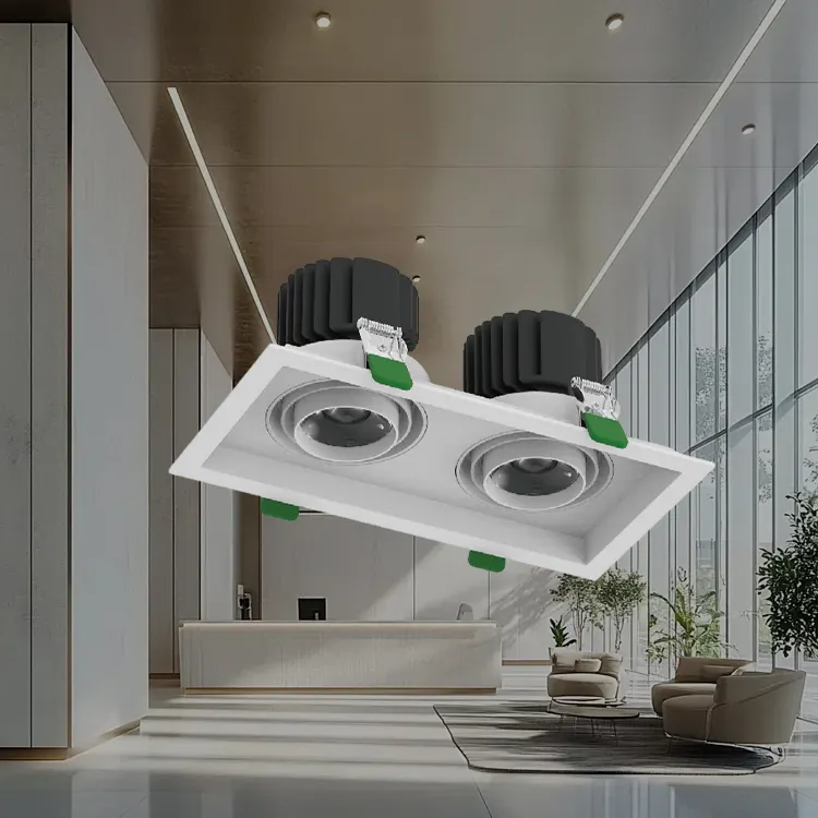 Adjustable Recessed Square LED Grille Spotlight
