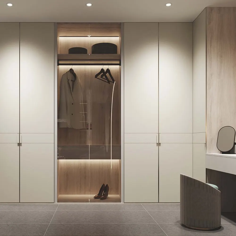 Modern Melamine Bedroom Wardrobe For Walk-In Storage