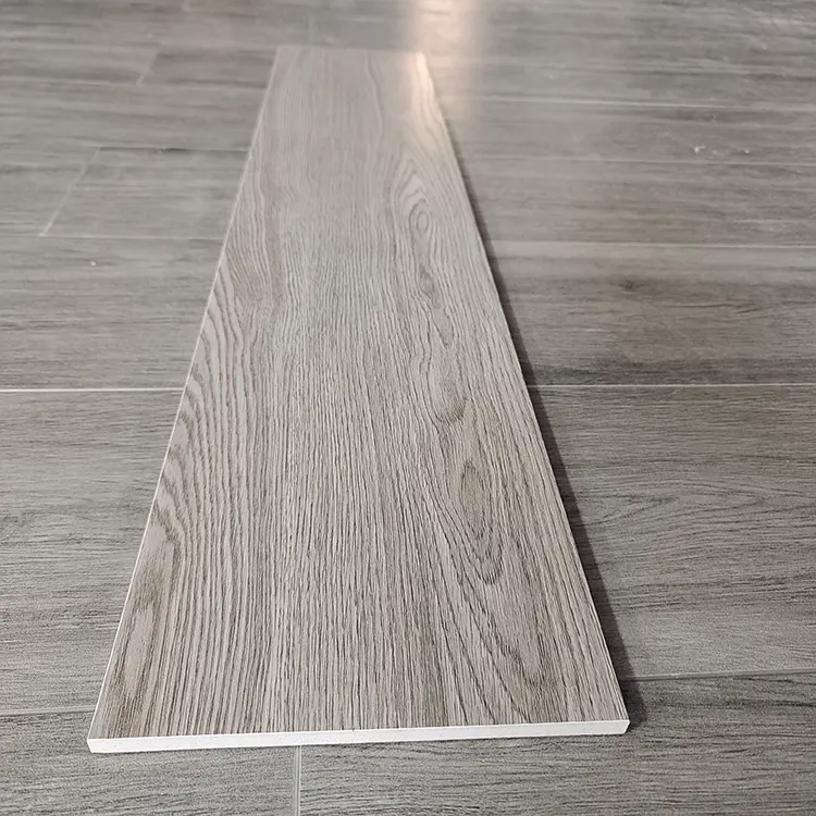 Non-Slip Wood-Look Gray Ceramic Wall And Floor Tile 150x800mm