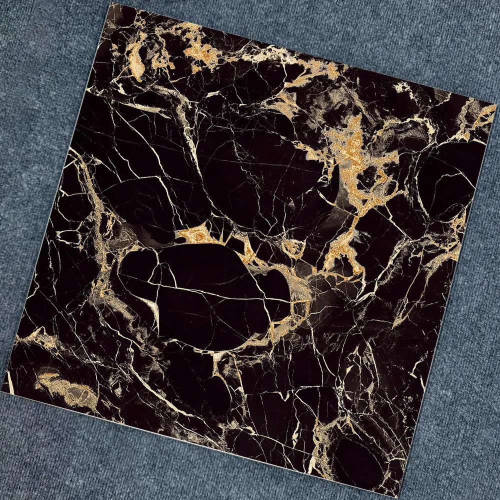 Non-Slip Stone-Look Gold Porcelain Floor Tile 600x600mm