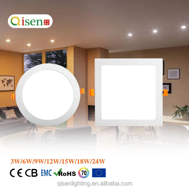 Slim Recessed Round LED Panel Light 3-24W