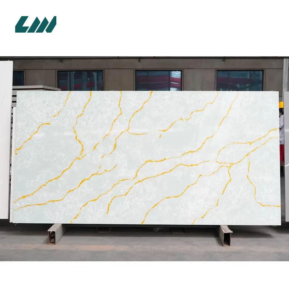 Calacatta White Engineered Quartz Slab 3200x1600mm