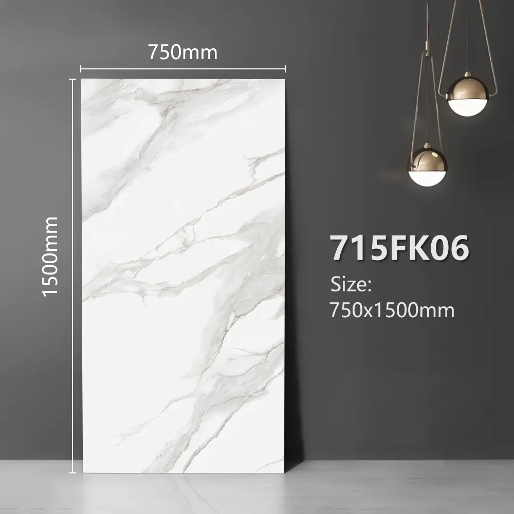 Stone-Look Polished Porcelain Floor Tile 750x1500mm