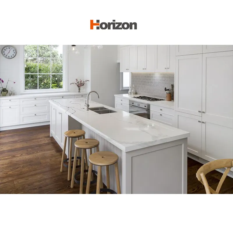 Calacatta White Polished Engineered Quartz Slab 3200x1600mm