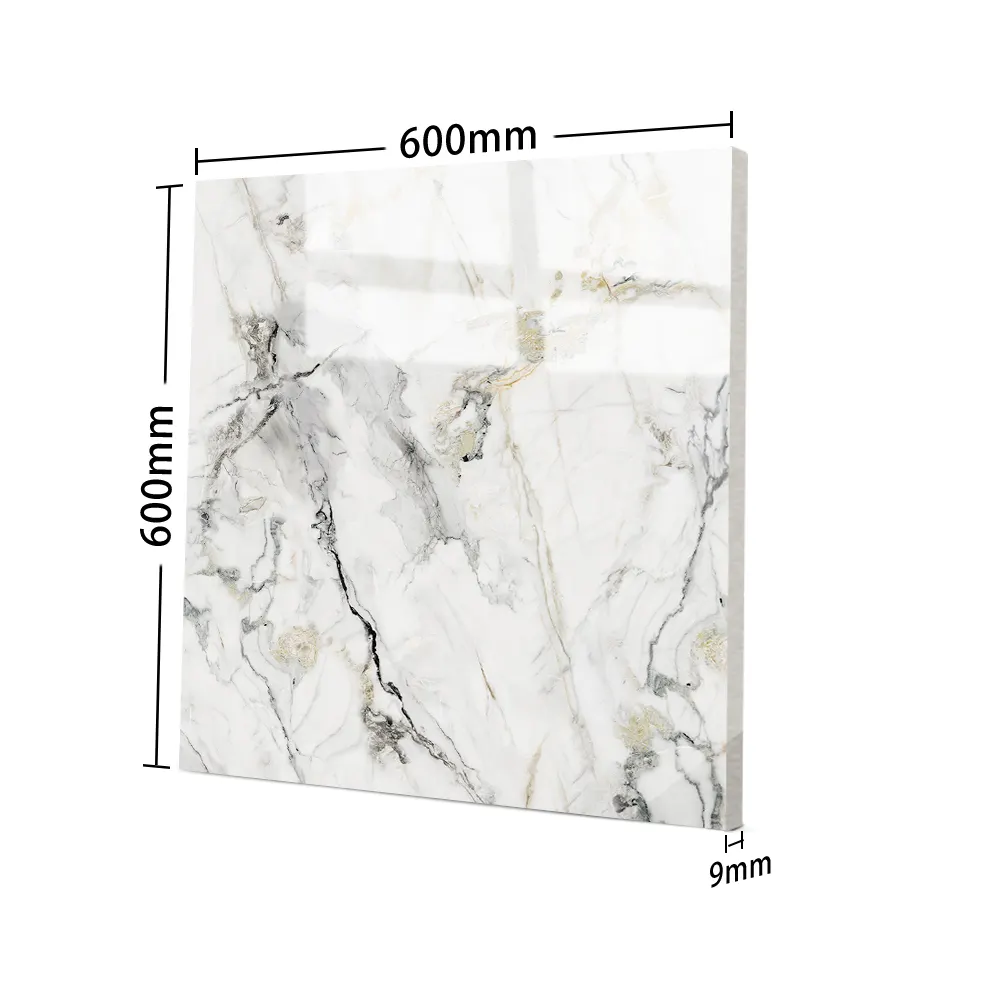 Marble-Look Porcelain Floor Tile 60x60cm/600x600mm