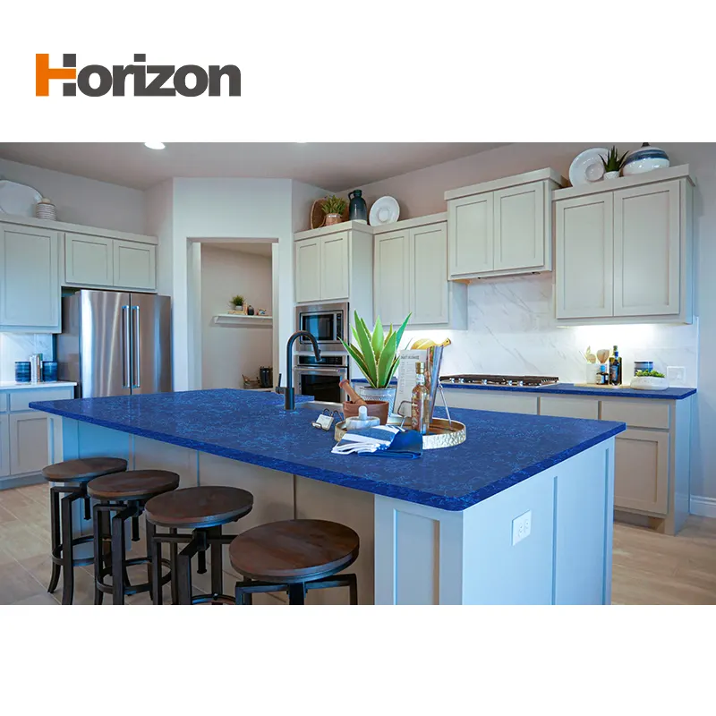 Blue Engineered Quartz Slab 3200x1600mm