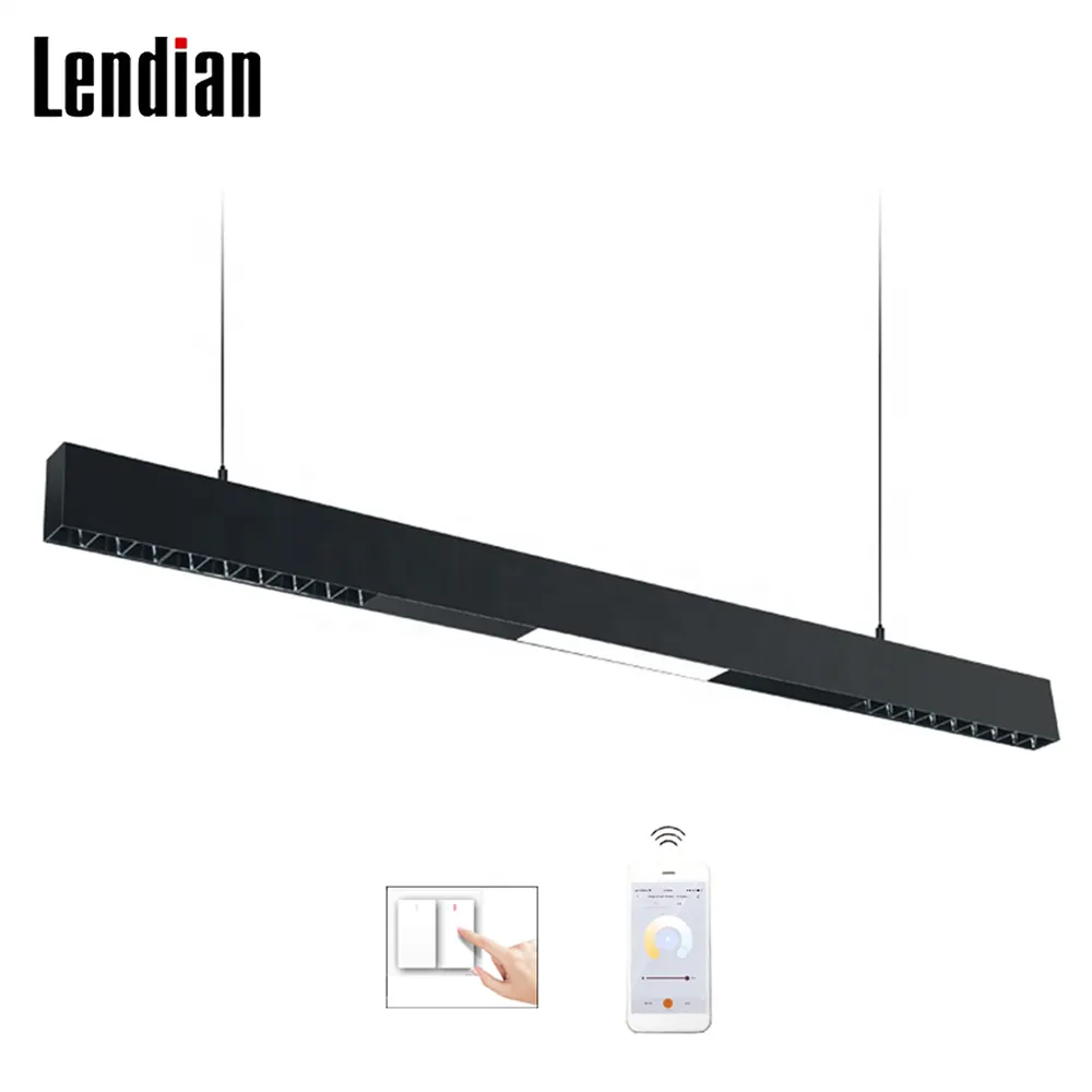 Surface-Mounted Aluminum Linear LED Pendant Light 1180x43x66 15-45W