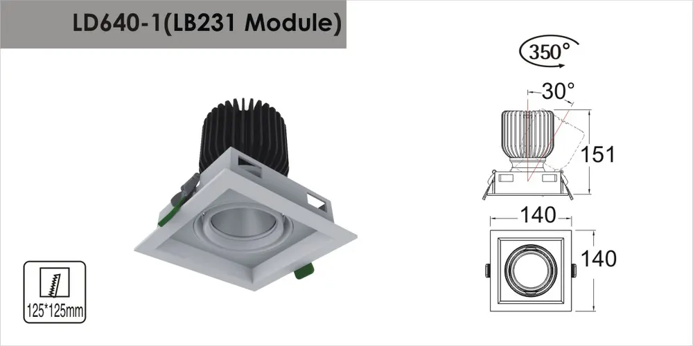 Trimless Recessed Aluminum LED Downlight 28/32W