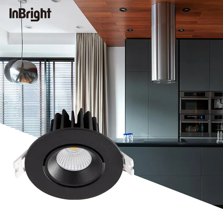 Adjustable Dimmable Recessed LED Downlight Black/White 8W IP65
