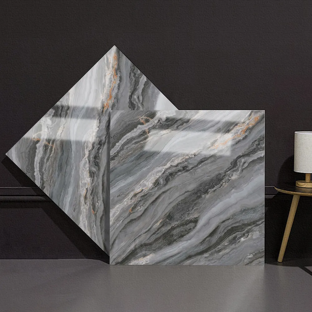 Non-Slip Stone-Look Polished Porcelain Floor Tile 600x600mm