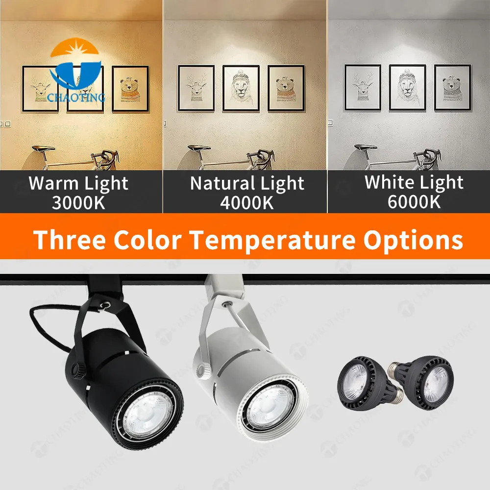 Adjustable Aluminum Track Spotlight Housing for 2-Wire Track