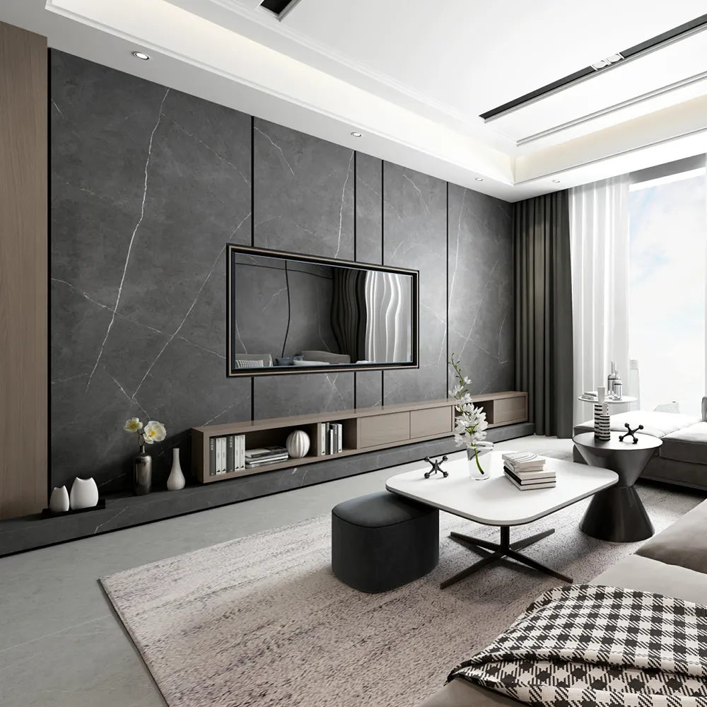 Marble-Look Matte Sintered Stone Slab 1600x3200mm