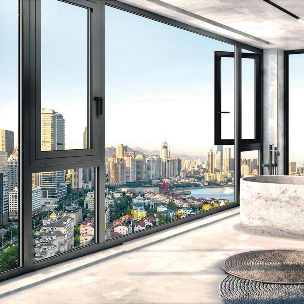 Thermal-Break Aluminum Door 5+12A+5mm With Double Tempered Glazing