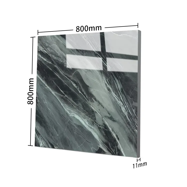 Non-Slip Stone-Look Gold Polished Porcelain Floor Tile 800x800mm