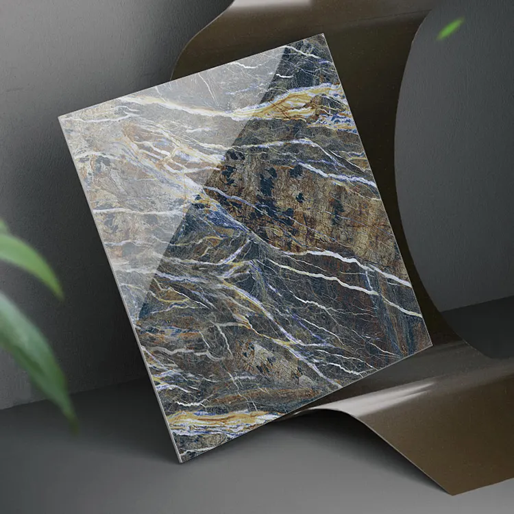 Stone-Look Glossy Porcelain Wall And Floor Tile 600x600mm