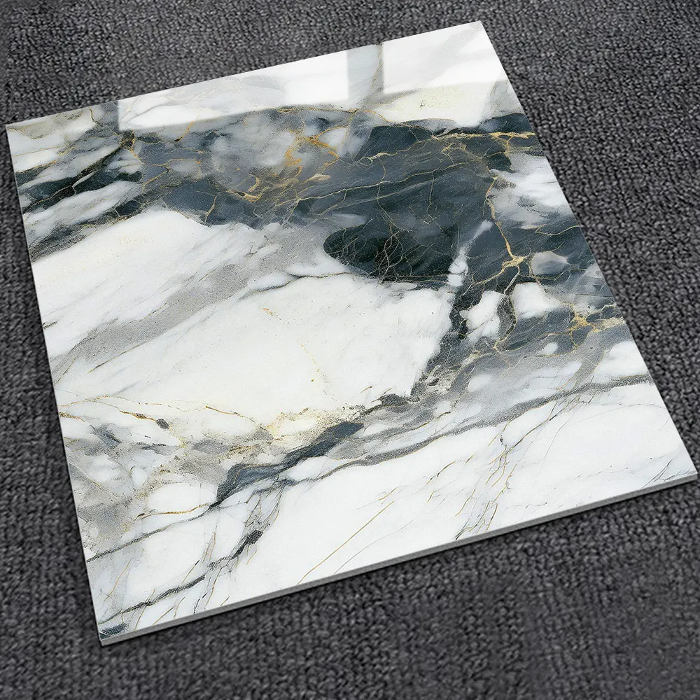 Non-Slip Stone-Look Glossy Porcelain Wall Tile 600x600mm