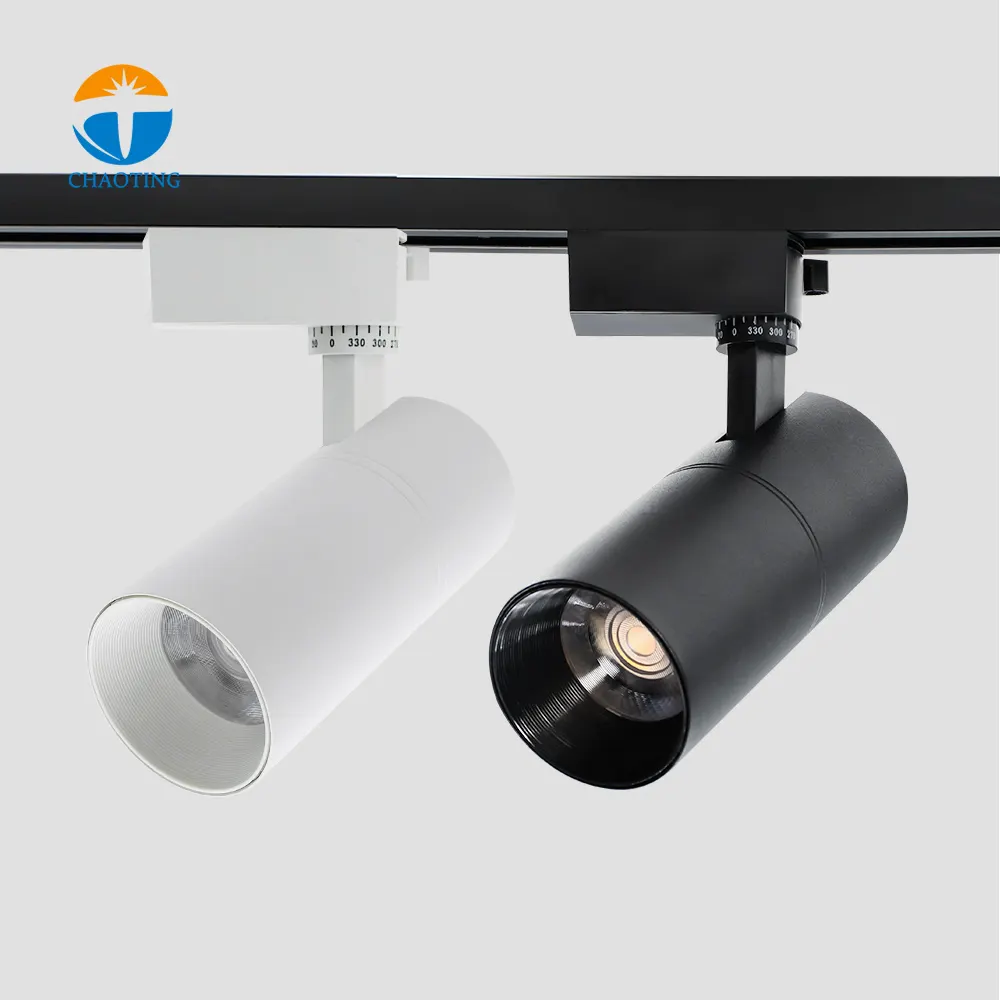 Recessed/Surface-Mounted Aluminum COB LED Track Spotlight 20/30W For 2/3/4-Wire Track product sample