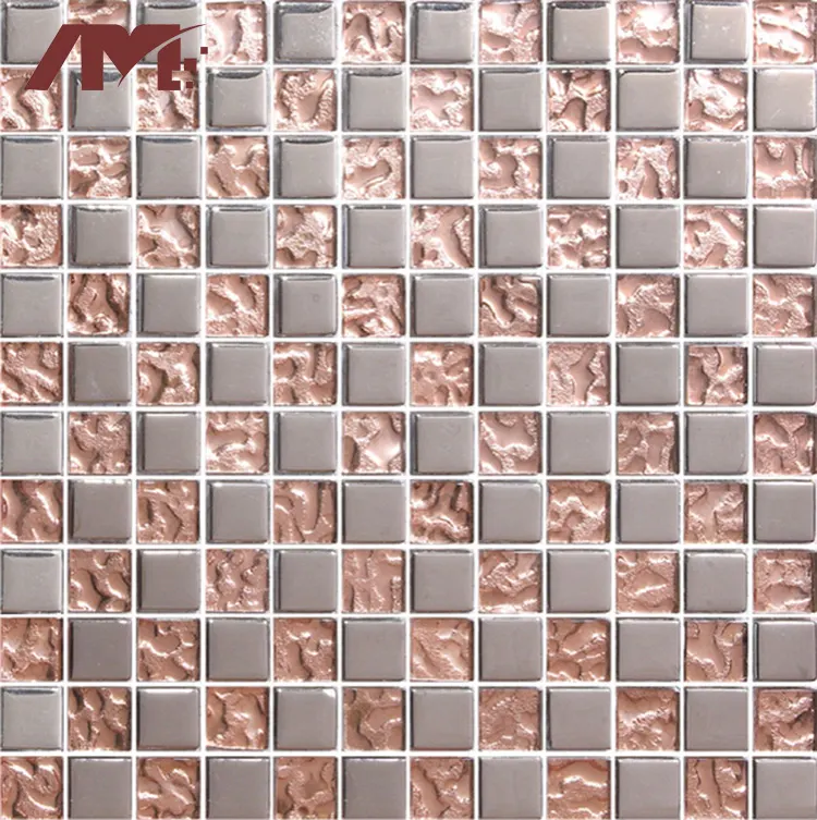 Gold Glass Mosaic Tile 5mm Thick For Interior Use