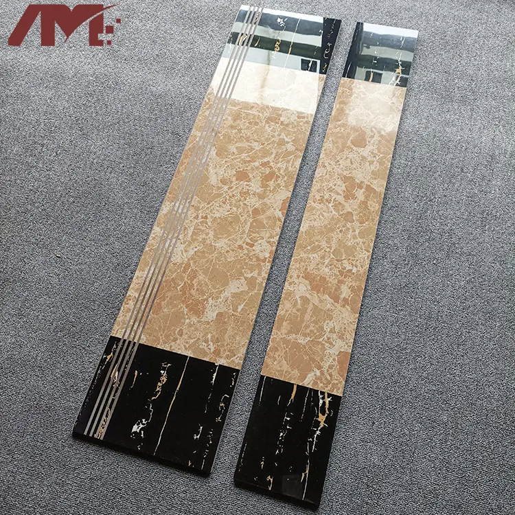 Marble-Look Porcelain Stair Tread Tile 1200x470mm