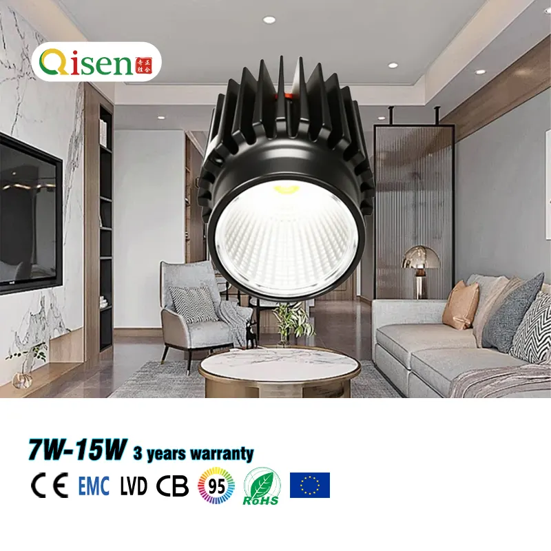 Adjustable Recessed Aluminum COB LED Downlight 7-15W 3000K/4000K/6500K product sample