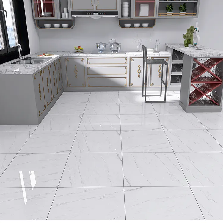 Marble-Look Polished Porcelain Wall And Floor Tile 600x600mm