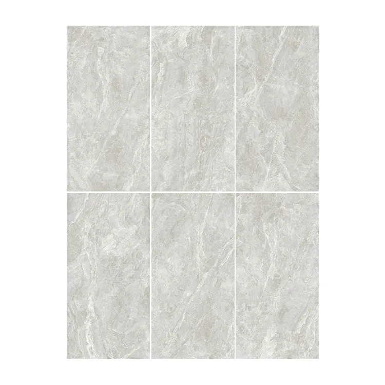 Non-Slip Marble-Look Gray Polished Porcelain Floor Tile 1500x750mm