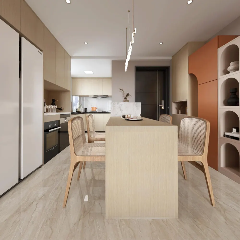 Stone-Look Polished Porcelain Floor Tile 600x600mm