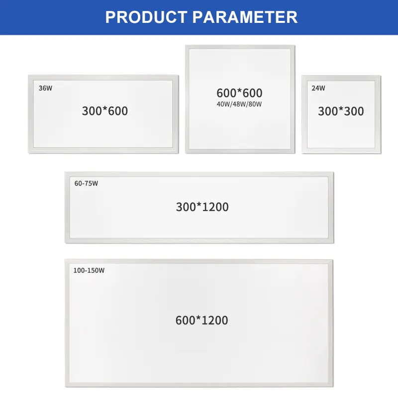 Square Recessed LED Panel Light 40/90W IP44