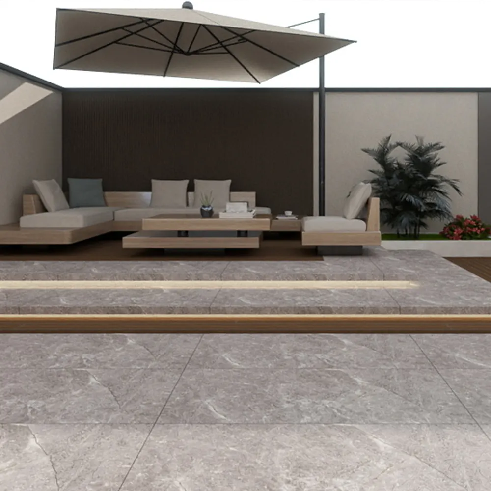 Non-Slip Stone-Look Porcelain Floor Tile 600x1200mm