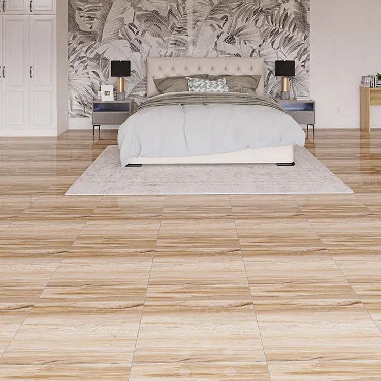 Wood-Look Polished Porcelain Floor Tile 600x600mm