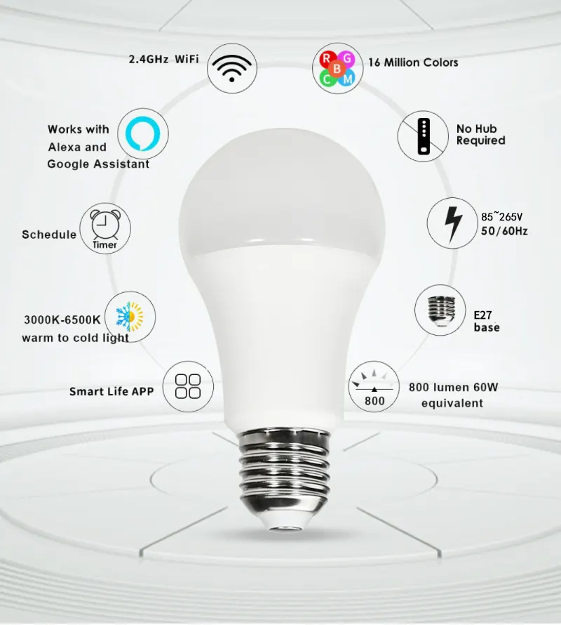 WiFi Smart RGB LED Bulb E27 5-10W