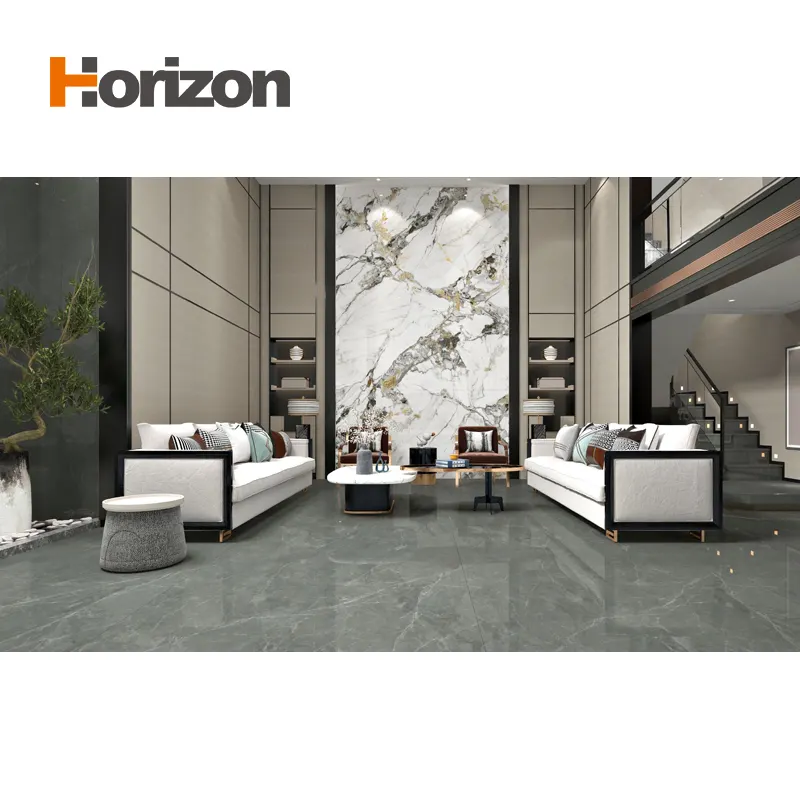 Marble-Look Black/Blue/Green Polished Sintered Stone Slab 600x1200mm