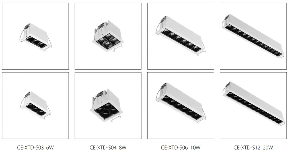 Anti-Glare Recessed Aluminum LED Grille Spotlight 6-20W
