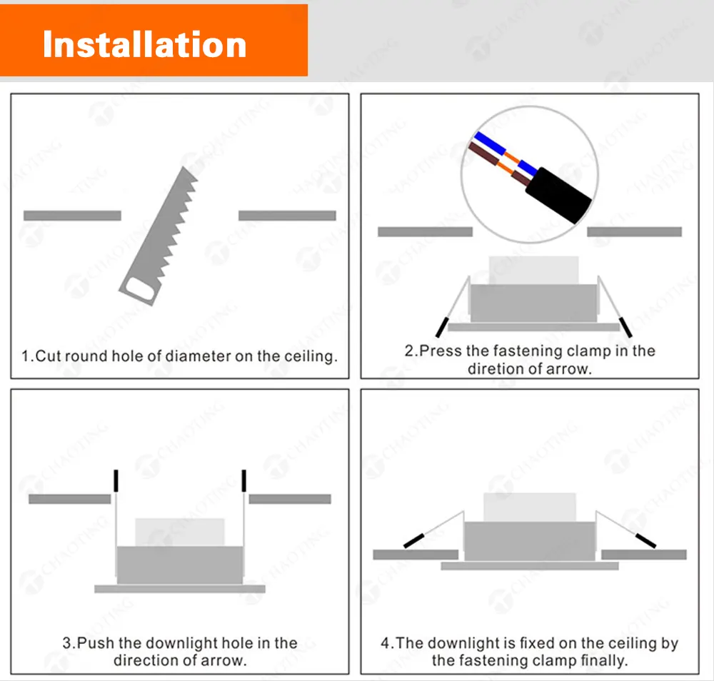 Recessed Plastic Downlight Housing MR16/GU10