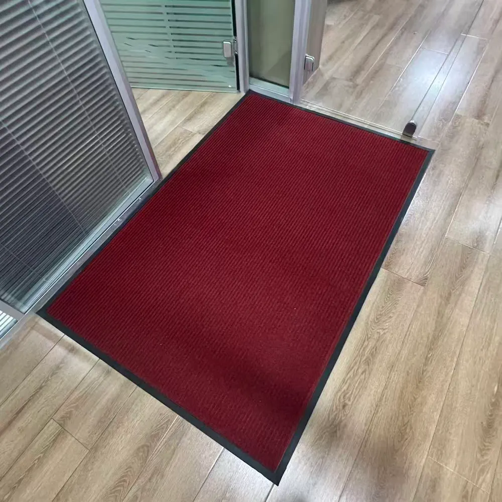 Non-Slip Ribbed Polyester Entrance Door Mat With TPE Backing