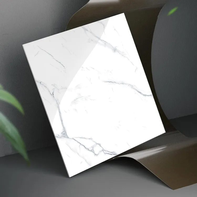 Marble-Look Polished Porcelain Floor Tile 600x600mm
