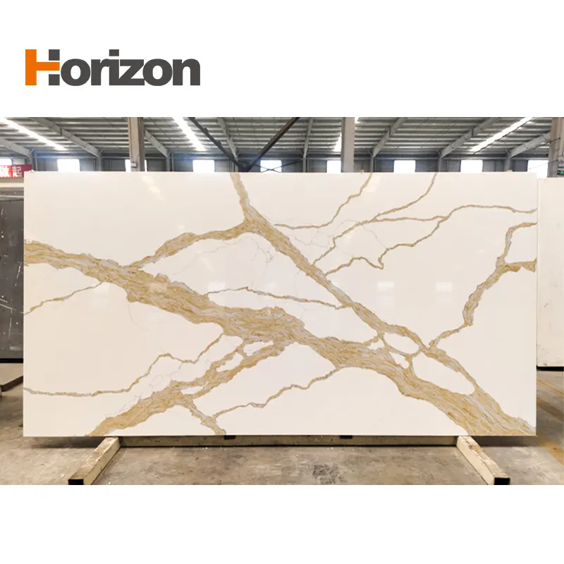 Calacatta White Engineered Quartz Slab 3200x1600mm