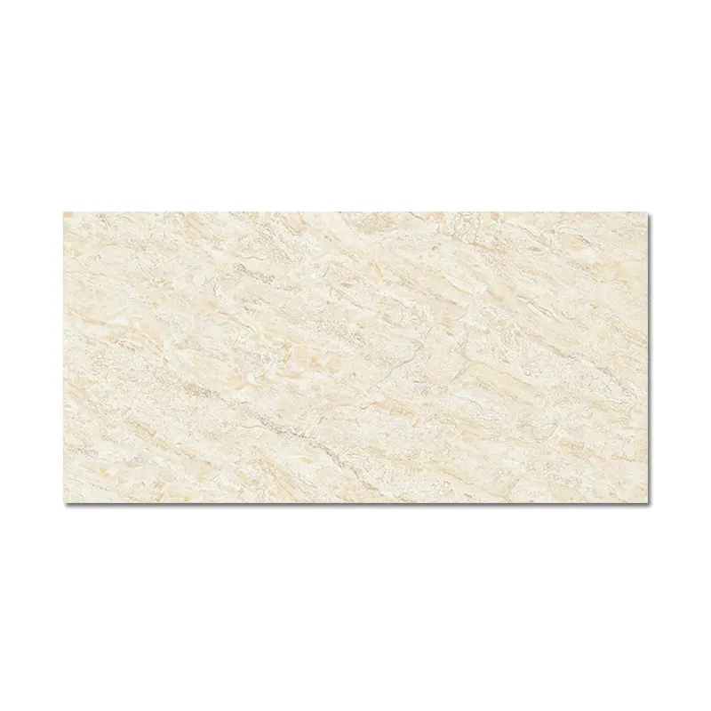 Marble-Look Beige Polished Porcelain Floor Tile 18x12
