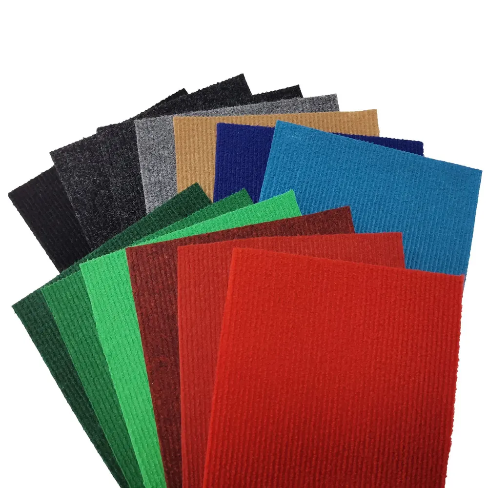 Ribbed Red Polyester Exhibition And Event Carpet