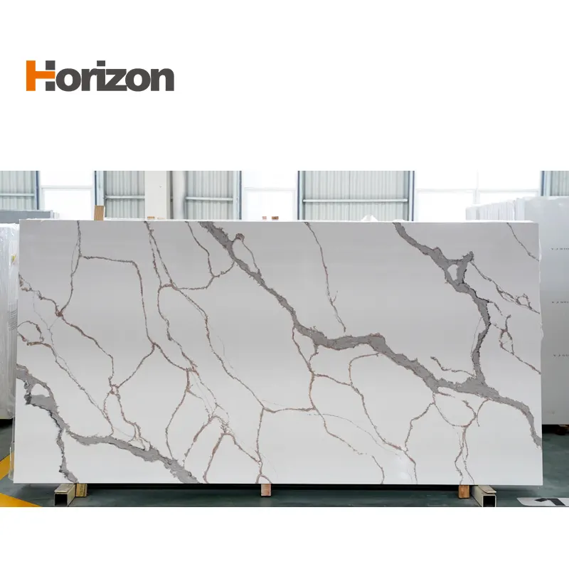 Calacatta Polished Engineered Quartz Slab 3200x1600mm