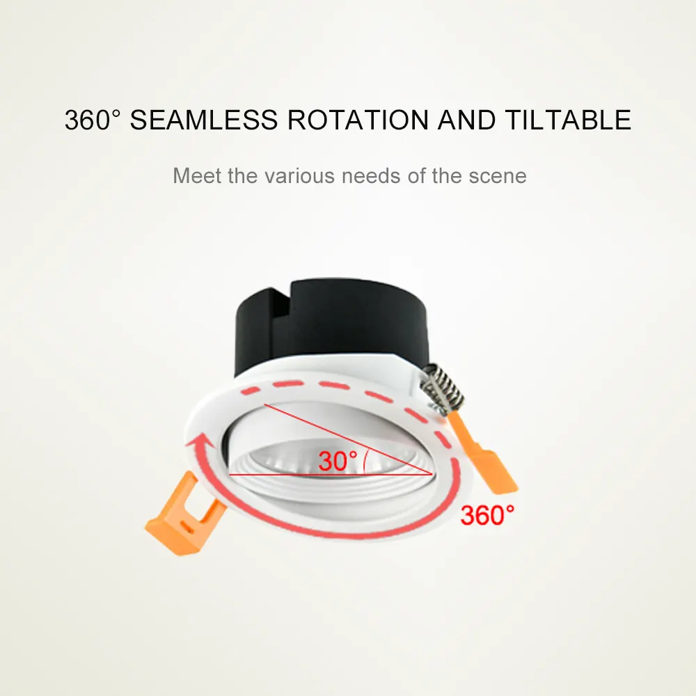 Adjustable Dimmable Recessed LED Downlight 5-15W 2700-6000K