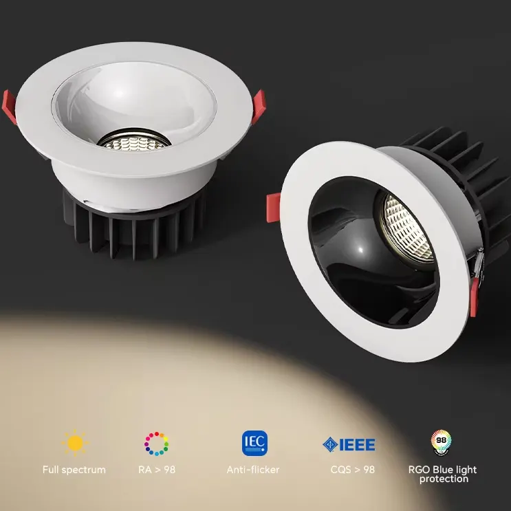 Anti-Glare Recessed Aluminum COB LED Downlight 7-12W