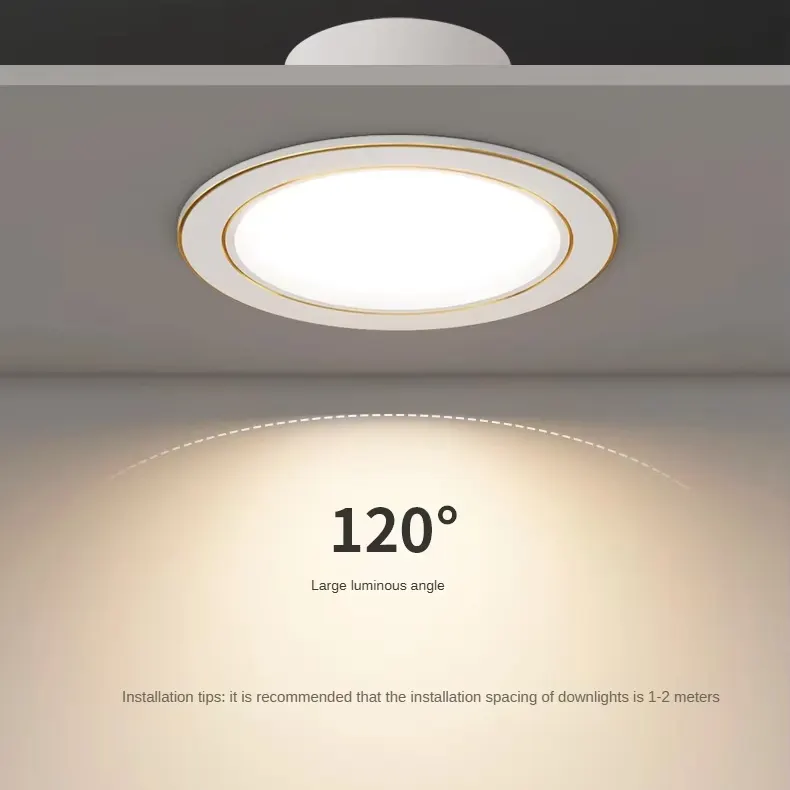 Dimmable Recessed Aluminum LED Downlight 6/7W 3CCT Selectable