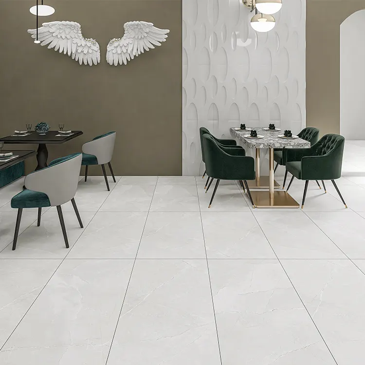 Marble-Look Gray Glazed Ceramic Floor Tile 600x1200mm