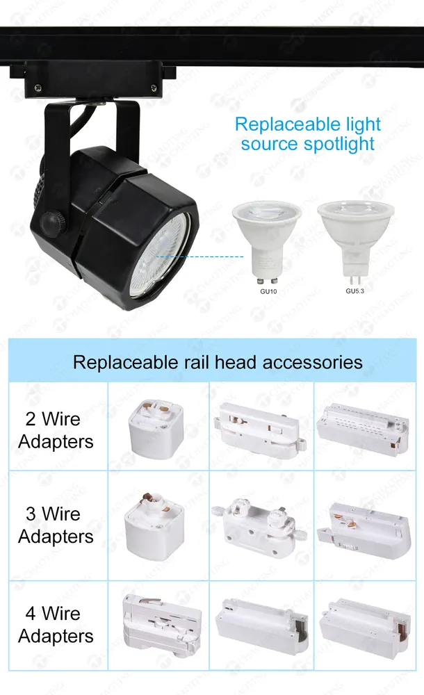 Aluminum Track Spotlight Housing MR16/GU10