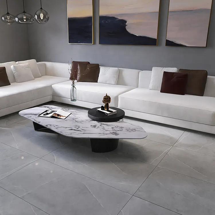 Non-Slip Marble-Look Polished Porcelain Floor Tile 600x1200mm
